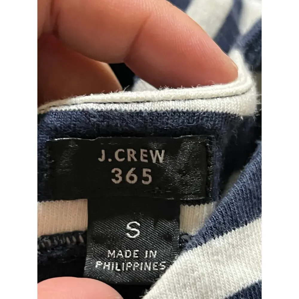 J.Crew 365 Dress Women Size S Navy White Stripe Long Sleeve Sailor French Chic